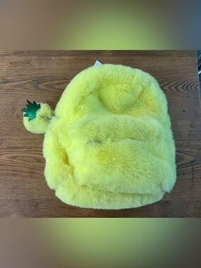 Claire's Plush Pineapple Backpack - Yellow